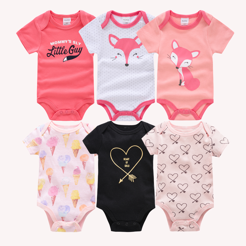 Baby Clothing Stores - Kavkas Baby Girls Bodysuits 6/3 pcs/lot