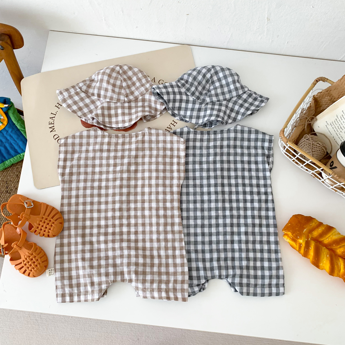 Baby Newborn Plaid Romper+Hat  - огляд і ціна Baby Clothing Stores