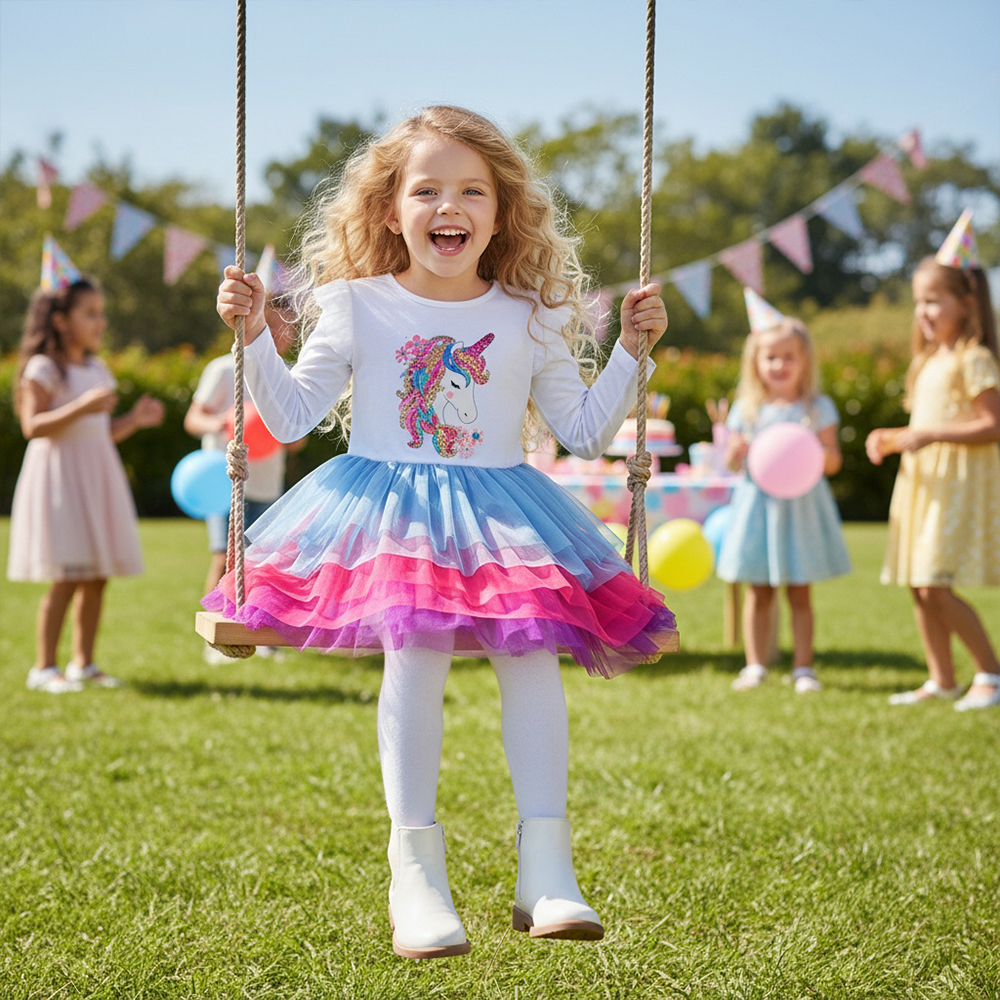 DXTON Children Cake Dress For  - огляд і ціна Baby Clothing Layers