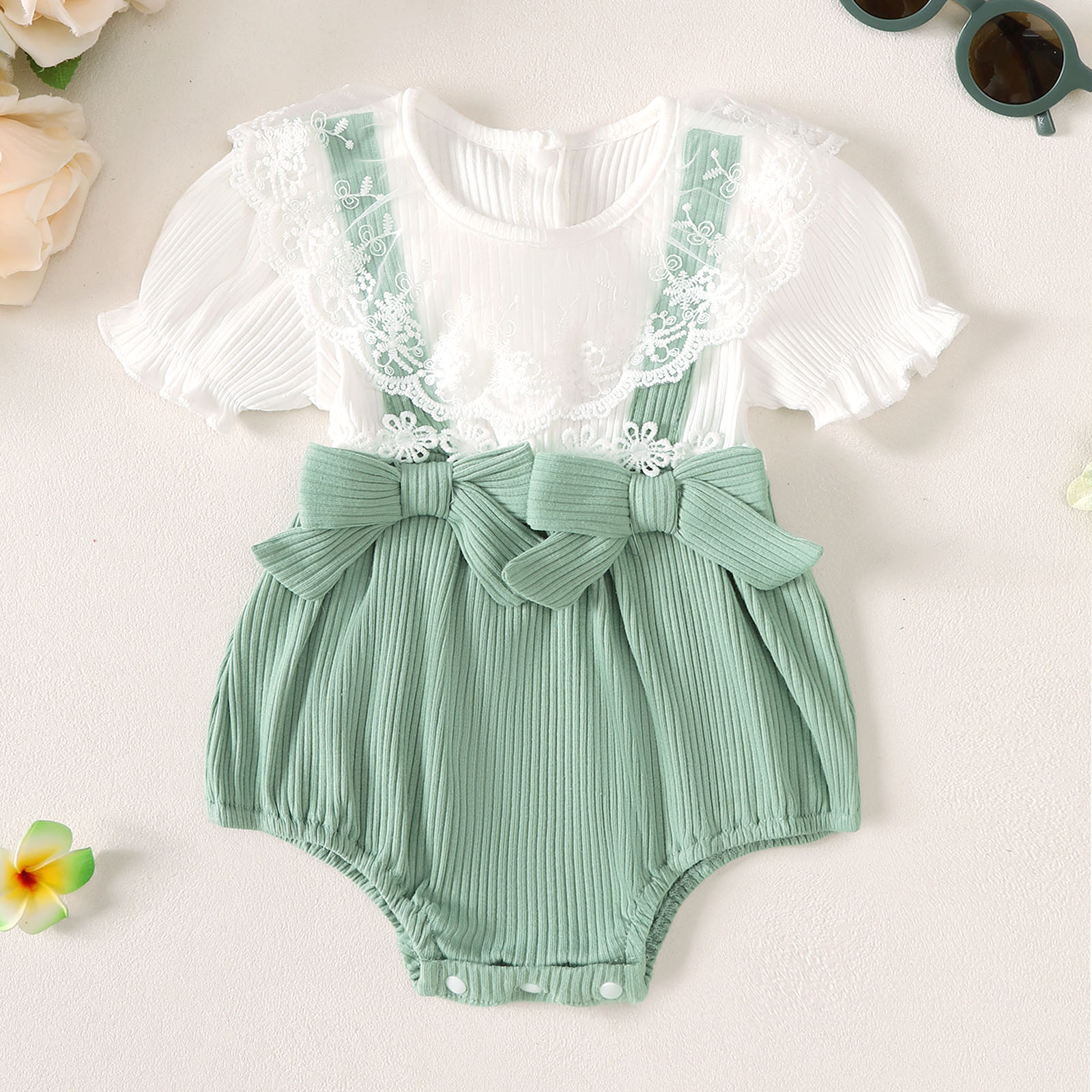 Baby Girl round Neck Lace Trim - огляд і ціна Baby Clothing Stores