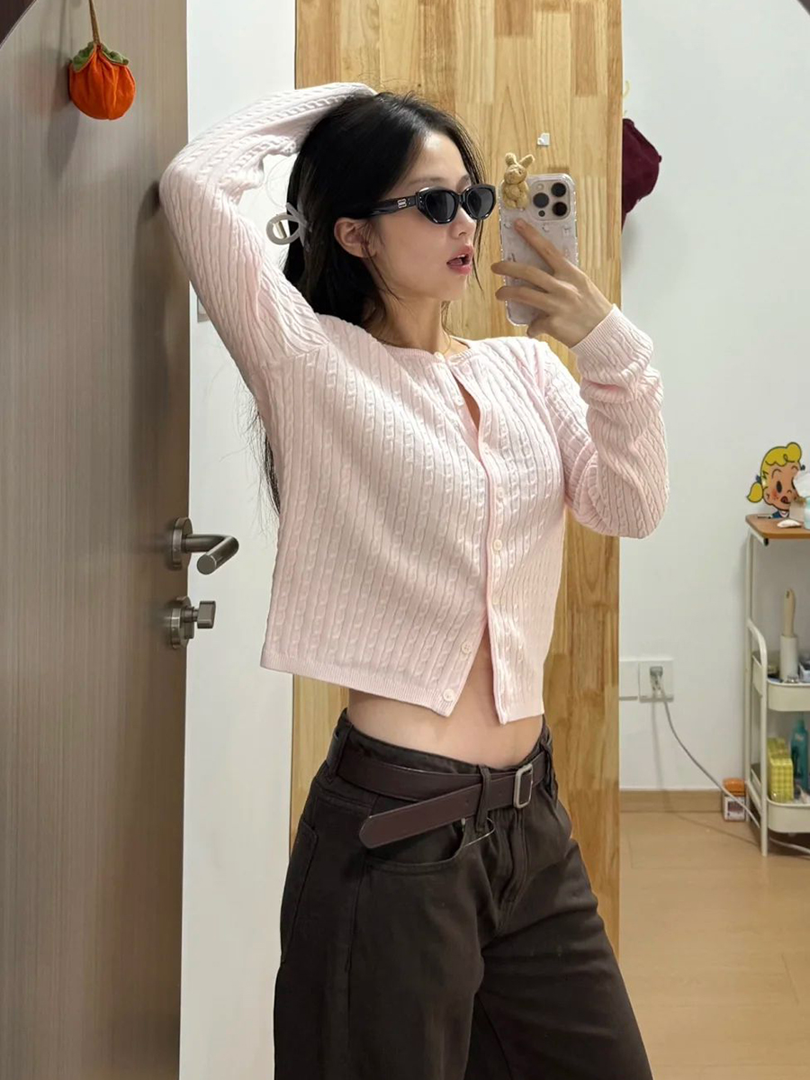 Twist Flower Baby Pink Sweater - огляд і ціна Knit Cardigan Infant